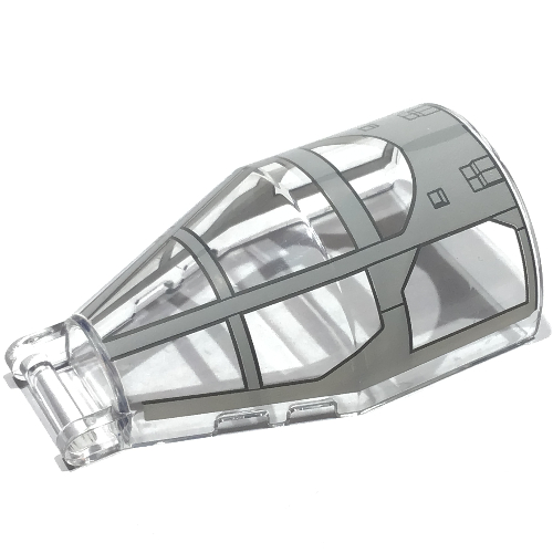Windscreen 7 x 4 x 2 Round with Handle with Light Bluish Grey Cockpit print