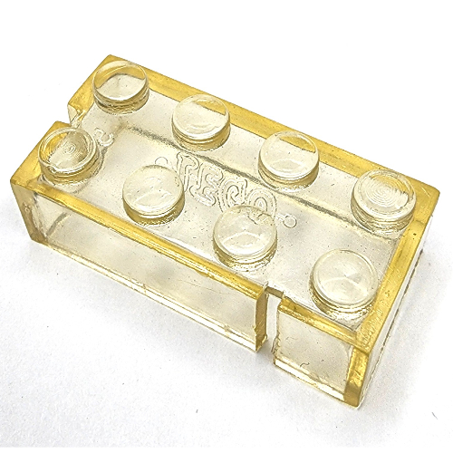 Brick 2 x 4 without Bottom Tubes, Slotted (with 2 slots, opposite corner right)