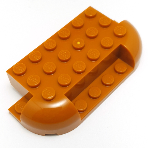 Brick Curved 4 x 8 with Rounded Ends, 1 x 4 Cutout in Front, 2x 1 x 2 cutouts in Back