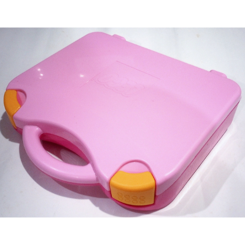Storage Case, with Rounded Corners, Bright Pink Lid, Bright Light Orange Latches