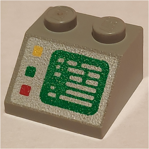LEGO part Slope 45° 2 x 2 with Computer Screen and Left Side Buttons Print
