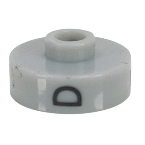 Pen Bead, Round Short, Flat Edge with 'D', '7', 'P' Print