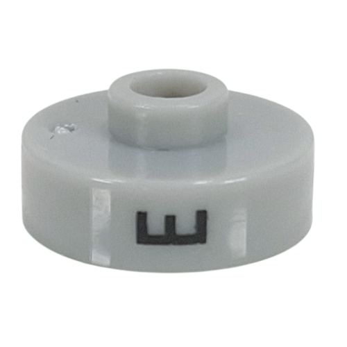 Pen Bead, Round Short, Flat Edge with 'E', '8', 'D' Print