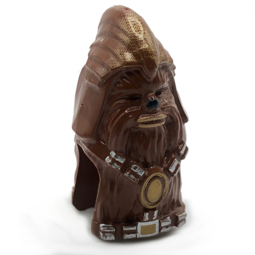 Minifig Head Special, Wookiee, Warrior with Gold and Silver Print