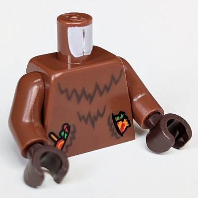 Torso, Dark Brown Fur Print, Reddish Brown Arms, Dark Brown Hands