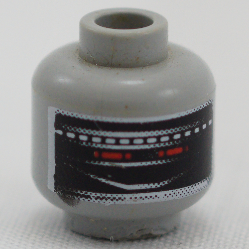 Minifig Head Android, Red Eyes Print [Blocked Open Stud]