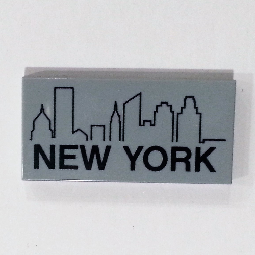 Tile 2 x 4 with City Skyline and 'NEW YORK' Print (Magnet 853600)