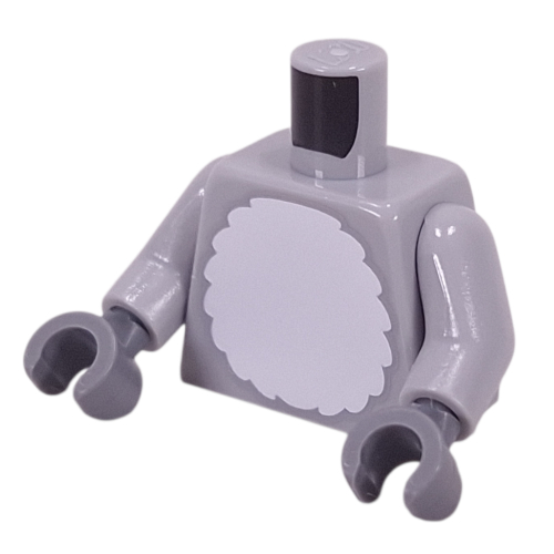 Torso, White Fur Chest print, Light Bluish Gray Arms, Dark Bluish Gray Hands