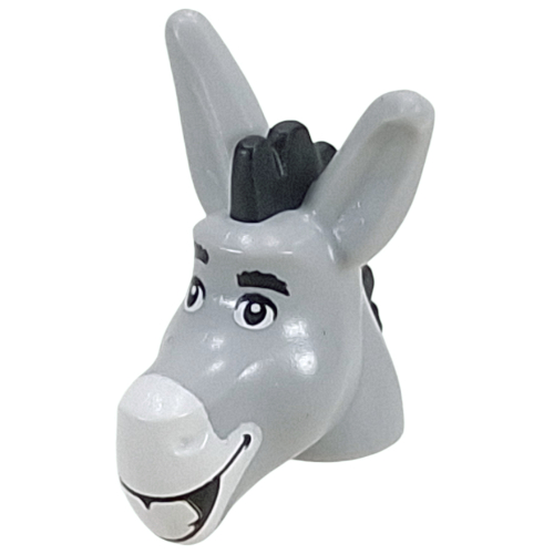Animal, Head, Donkey with Black Mane pattern, White Nose, Black Eyebrows print