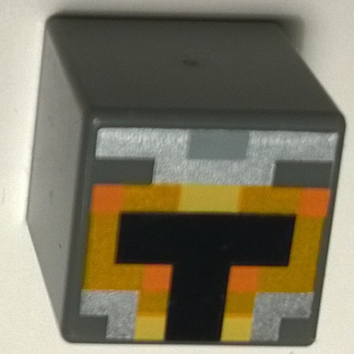 Minifig Head Special, Cube with Minecraft Skin 1 Print