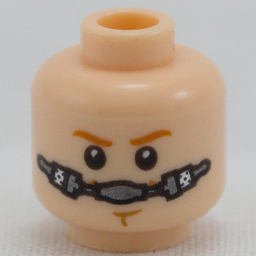 Minifig Head Obi-Wan Kenobi, Dark Orange Eyebrows, Chin Dimple Determined / Breathing Apparatus Print