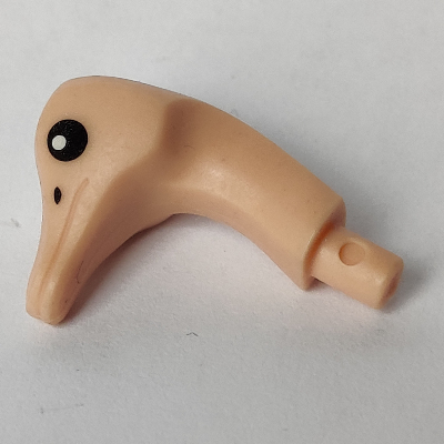LEGO part Animal Body Part, Ostrich Head with Black Eyes and Nostril Print