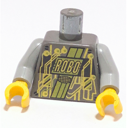 Torso Gold Circuitry Print (Roboforce), Light Gray Arms, Yellow Hands