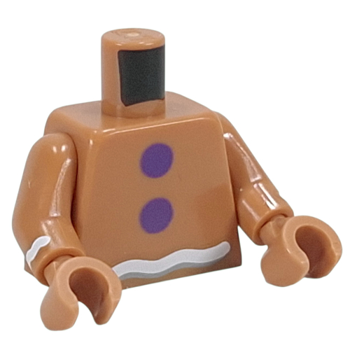 Torso, Gingerbread, Dark Purple Gumdrops, White Icing print, Medium Nougat Arms, Medium Nougat Hands