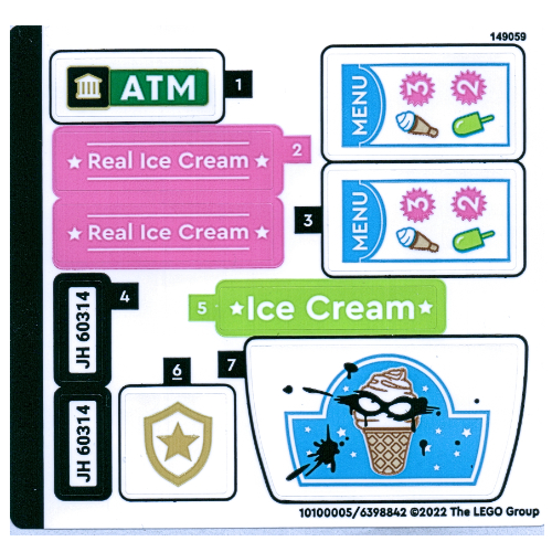 Sticker Sheet for Set 60314-1
