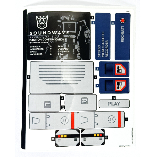 Sticker Sheet for Set 10358-1