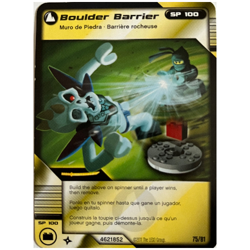 LEGO part Trading Card, Ninjago Deck #1: 75 - Boulder Barrier - North American Version