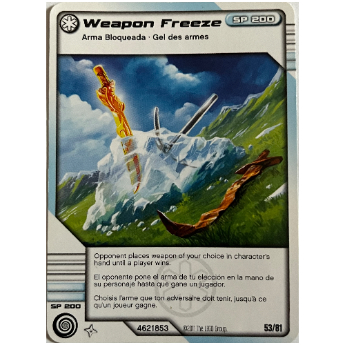 LEGO part Trading Card, Ninjago Deck #1: 53 - Weapon Freeze - North American Version