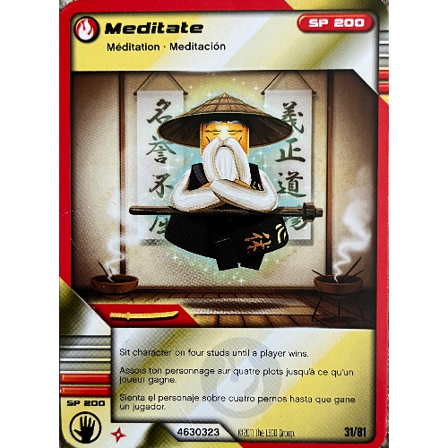 LEGO part Trading Card, Ninjago Deck #1: 31 - Meditate - North American Version