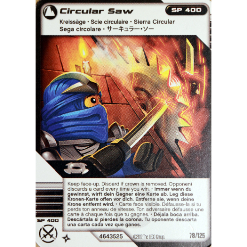LEGO part Trading Card, Ninjago Deck #2: 78 - Circular Saw - International Version