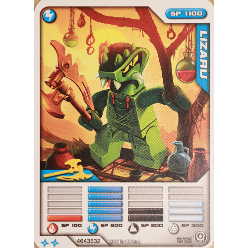LEGO part Trading Card, Ninjago Deck #2: 13 - Lizaru - International Version
