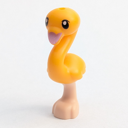 Animal, Bird, Flamingo with Light Nougat Leg, Black Eye and Lavender Beak [No Color/Any Color]