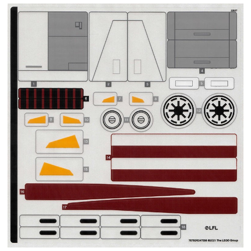 Image of part Sticker Sheet 1 for Set 75309-1