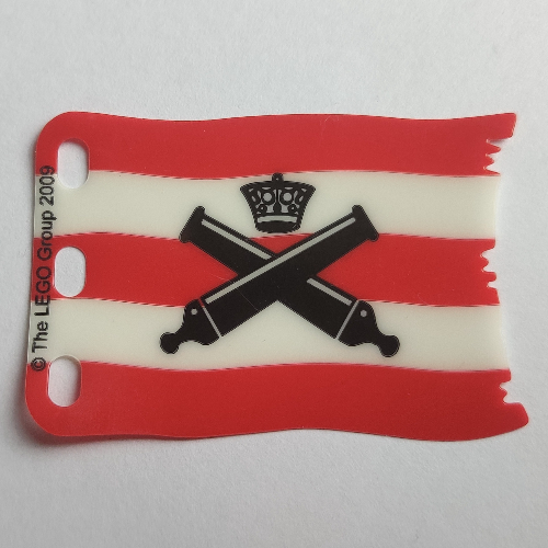 Flag 7 x 4 with Crossed Cannons over Red Stripes Print