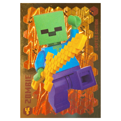 Trading Card, Minecraft Series 3 On Fire, Gold Card - Zombie