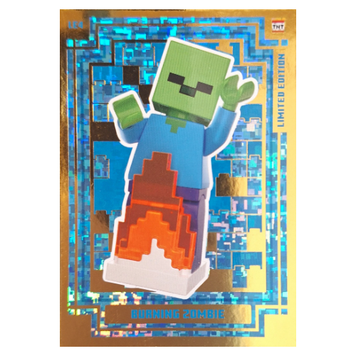 Trading Card, Minecraft Series 2 Boom-Bastic, Gold Card - Burning Zombie