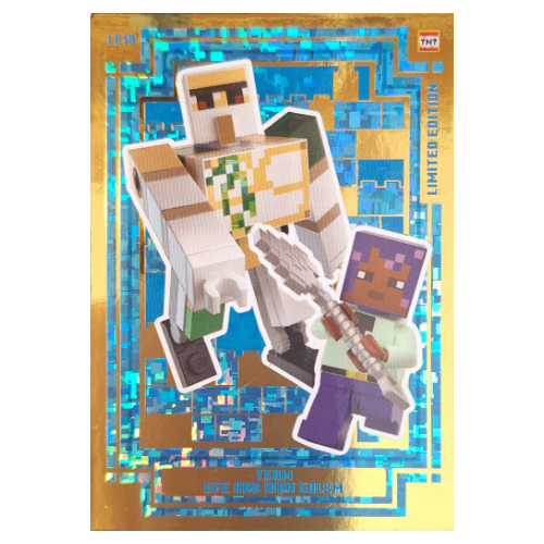 Trading Card, Minecraft Series 2 Boom-Bastic, Gold Card - Team Efe and Iron Golem