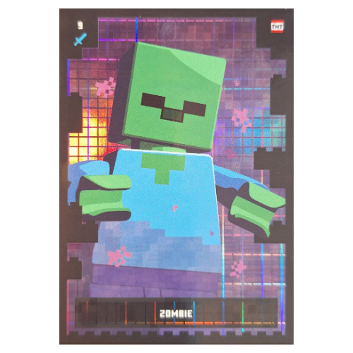 Trading Card, Minecraft Series 2 Boom-Bastic, Standard Card - Zombie (Foil)