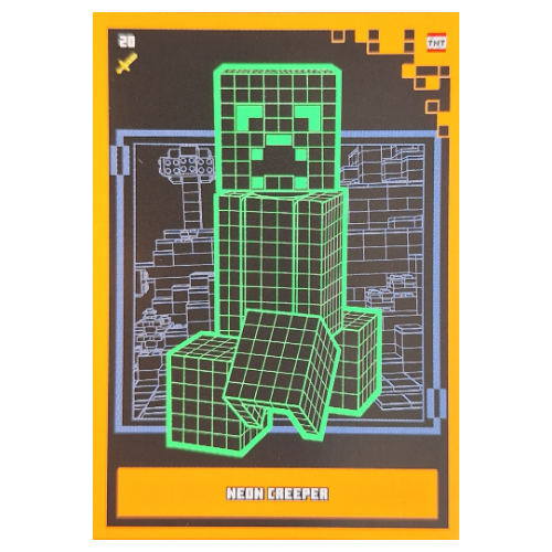 Trading Card, Minecraft Series 2 Boom-Bastic, Standard Card - Neon Creeper