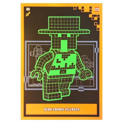 Trading Card, Minecraft Series 2 Boom-Bastic, Standard Card - Neon Zombie Villager