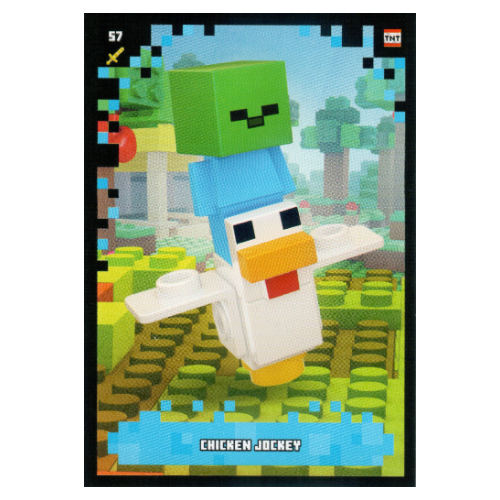 Trading Card, Minecraft Series 2 Boom-Bastic, Standard Card - Chicken Jockey