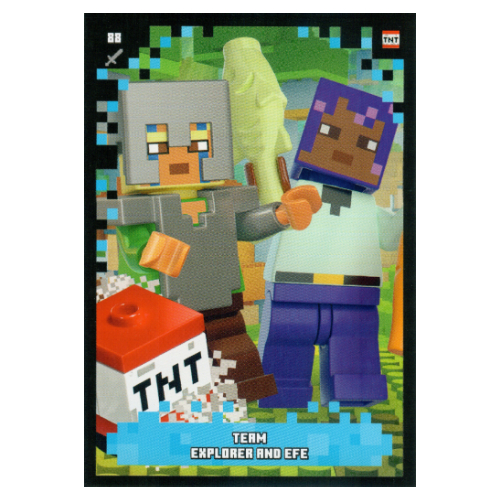 Trading Card, Minecraft Series 2 Boom-Bastic, Standard Card - Team Explorer and Efe
