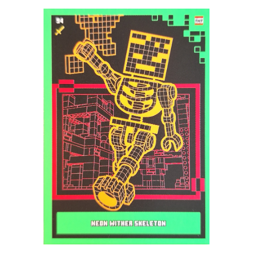 Trading Card, Minecraft Series 2 Boom-Bastic, Standard Card - Neon Wither Skeleton