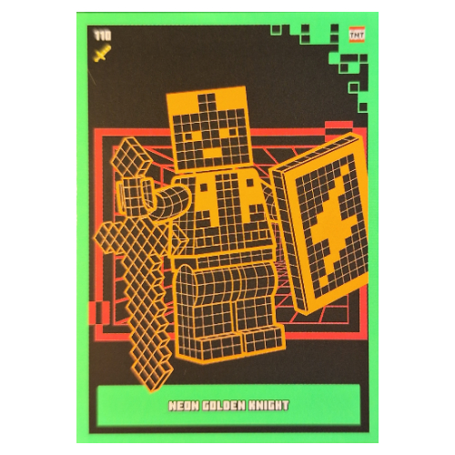 Trading Card, Minecraft Series 2 Boom-Bastic, Standard Card - Neon Golden Knight