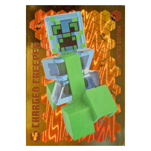 Trading Card, Minecraft Series 3 On Fire, Gold Card - Charged Creeper