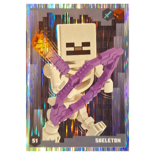 Trading Card, Minecraft Series 3 On Fire, Standard Card - Skeleton (Foil)