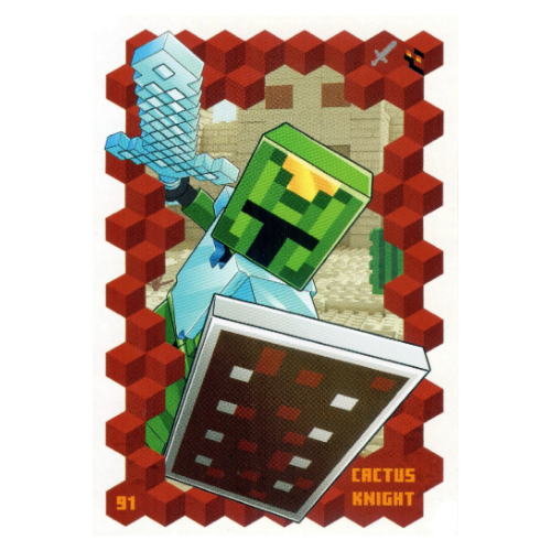 Trading Card, Minecraft Series 3 On Fire, Standard Card - Cactus Knight