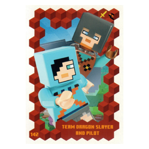 Trading Card, Minecraft Series 3 On Fire, Standard Card - Team Dragon Slayer and Pilot