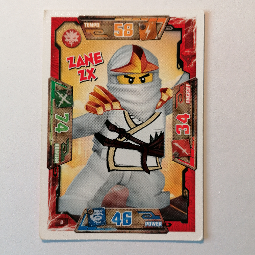 Trading Card, Ninjago Game Series 1 [German] - 8 Zane ZX