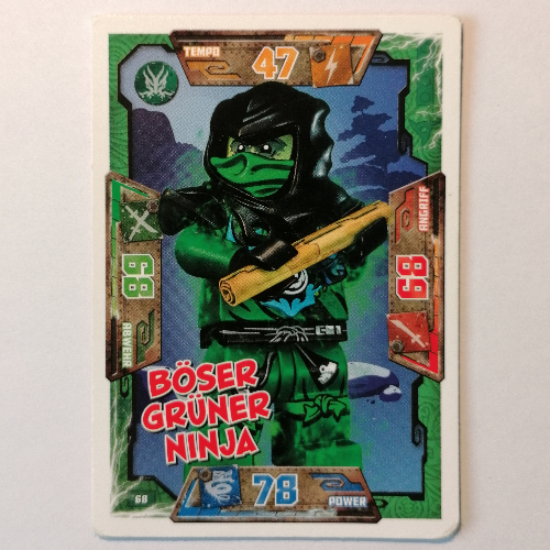 Trading Card, Ninjago Game Series 1 [German] - 68 Böser Grüner Ninja