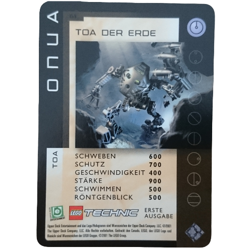 Trading Card, Bionicle Game: QftM - 61 Toa - Onua - Toa of Earth