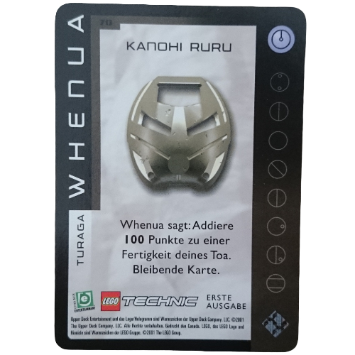 Trading Card, Bionicle Game: QftM - 70 Turaga - Whenua - Kanohi Ruru