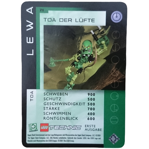 Trading Card, Bionicle Game: QftM - 71 Toa - Lewa - Toa of Air