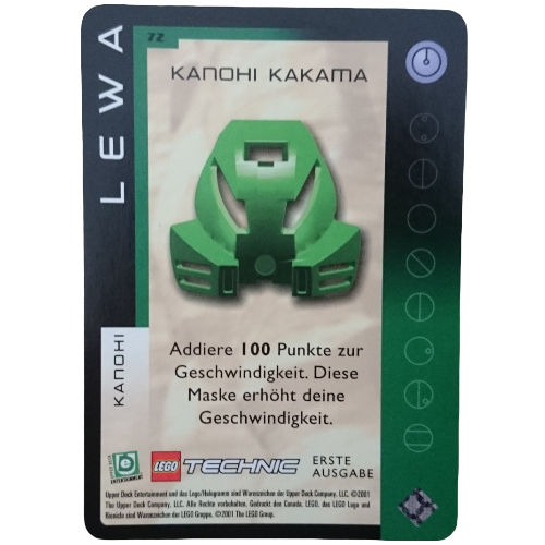 Trading Card, Bionicle Game: QftM - 72 Great Masks - Lewa - Kanohi Kakama