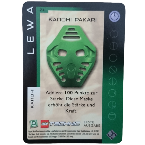 Trading Card, Bionicle Game: QftM - 73 Great Masks - Lewa - Kanohi Pakari