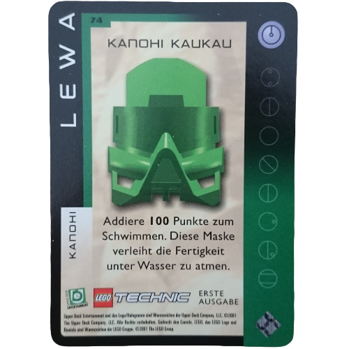 Trading Card, Bionicle Game: QftM - 74 Great Masks - Lewa - Kanohi Kaukau